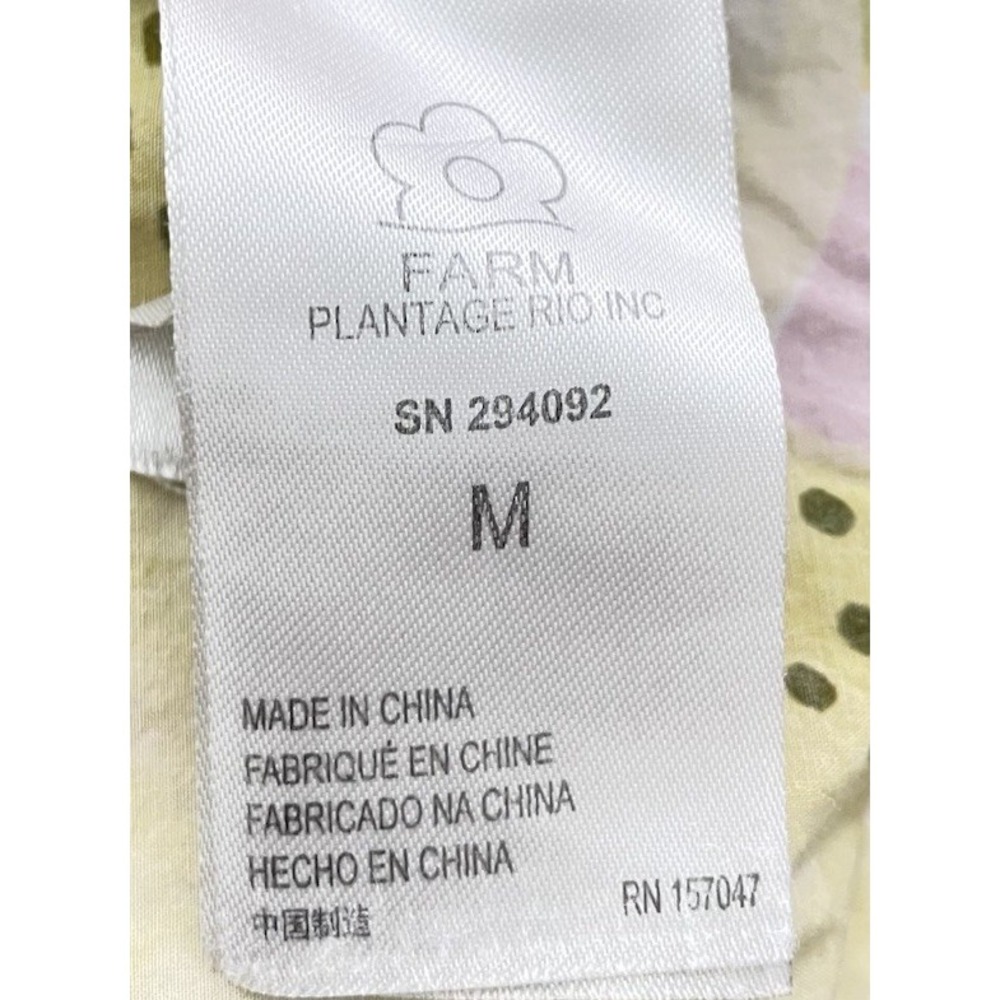 Farm Rio Fresh Lemons Puff Sleeve Shirt Top Button Front Medium - Picture 5 of 5
